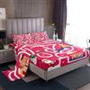Homewish Set di lenzuola per ragazze e ragazzi con labirinto natalizio e albero di Natale, 4 pezzi, per letto matrimoniale (1 lenzuolo superiore + 1 lenzuolo con angoli + 2 federe)