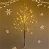 DREAMADE Albero di Betulla Bianco Artificiale Illuminato 120/180 cm, Albero di Betulla Illuminato Festivo, Albero di Natale Decorativo con Luci LED Calde e Bianche per Feste e Carnevale (120 cm)