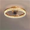 FLYFO Fan Plafoniera, Creativo Moderno LED Dimmerabile Ventilatore, Con Illuminazione e Telecomando Muto, 2 Modalità e 6 Livelli Regolabile Luci Della Camera da Letto Ufficio Ristorante (Gold)