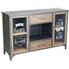 milani home MilaniHome.it - Madia Industrial in Metallo e Legno cm 124x39,5x80 HDI coloreMarrone