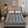Generic Materasso da pavimento giapponese, morbido, portatile, pieghevole, futon, spesso, per letto singolo, matrimoniale (grigio, 180 x 200 cm)