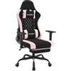 WOLTU Sedia Gaming con Massaggiatore, Poltrona Ufficio Ergonomica, Sedia da Scrivania reclinabile, Poggiatesta, Supporto Lombare, 150 kg, Tessuto a rete, Nero+Rosa