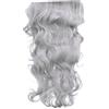 minkissy Parrucca Da Donna Con Ricci Grigio Argento 80 Cm Per Cosplay Performance Sul Palco Uso Quotidiano Accessorio Per