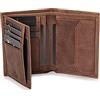 DONBOLSO Portafoglio Vienna Grande per Uomo - Scomparto per Carte e Monete, con Protezione RFID - Uso quotidiano, Resistente, in Morbida Pelle Vintage - Marrone
