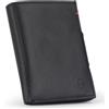 DONBOLSO Portafoglio Uomo Slim - Accessori da Viaggio Portafoglio Uomo Pelle - Portatessere con Protezione RFID et Custodisce Fino a 11 Carte - Nappa Nero