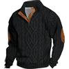 Dmmtot Maglione vintage invernale calda felpa da uomo a maniche lunghe maglioni Henley Polo con colletto rialzato, maglione lavorato a maglia a cavo di base, maglione comodo, maglione classico grosso,
