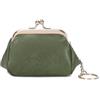PORRASSO Retro Portamonete Mini Portafoglio Portatile Astuccio Portachiavi Coin Bag per Donna Verde