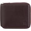 DUDU Portafoglio Uomo RFID in Pelle Portamonete con Cerniera Zip Esterna Piccolo con 6 Slot Carte Burgundy scuro