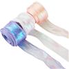 BB Beadthoven Beadthoven - 3 rotoli di nastro in poliestere iridescente a coda di pesce luccicante per bouquet di nozze, avvolgimento, fiocchi, ghirlande, decorazioni fai da te, 9 m (9 m)