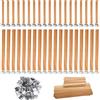BEELUKY 100 Pezzi Stoppini per Candele in Legno con 50 Basi in Metallo Stoppini in Legno per Candele Stoppino per Candela Tagliabile per Candele Artigianali Ecologiche DIY Aromaterapia Con Candele