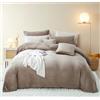 Freyamy Copripiumino Flanella 220 x 240 cm, in peluche, con 2 federe 65 x 65 cm, in velluto invernale caldo con chiusura a cerniera, morbido pile Sherpa