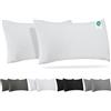Barbons Federe 40x70 bianco set di 2-100% Jersey di Cotone - Copri Cuscino per Letto - Fodera Protezione 40 x 70 cm