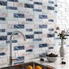 FunStick Piastrelle Adesive Cucina 3D Effetto Marmo Mattonelle Adesive Cucina per Muro Bianco e Blu Paraschizzi Cucina Adesivo Effetto Marmo Pannelli Adesivi per Pareti Cucina 30×30CM 5 Piastrelle