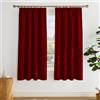 PONY DANCE Tende Oscuranti per Soggiorno 2 Pezzi 140x175 CM Tenda Corte con Fettuccia Oscurante Finestra Curtains Natalizie Rosse Termiche Isolanti per Interni