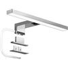 DEELUX Lampada a LED per specchio da bagno con interruttore, 30 cm, 500 lm, 5 W, 6000 K, bianco freddo, illuminazione per armadio a specchio, 230 V, luce per trucco, armadio, lampada da parete IP44