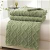 Mezzar Coperta Matrimoniale Pile, Coperta per Divano Morbida, Plaid Pile Blanket per Letto Caldo e Confortevole (Green, 200 * 230CM)