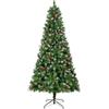 Uten Artificiale Albero di Natale 180 cm, Deluxe PVC Albero Neve Decorazione per Interni, 835 Punte PVC Aspetto Naturale Rami, 31 Gruppo Bacche Rosse e Pigna, Ramo Cerniera, Riutilizzabile