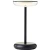 Brilliant Lampada da tavolo a LED per interni ed esterni, altezza 22 cm, diametro 11 cm, lampada da tavolo nera con dimmer touch, portatile, ricaricabile tramite USB, batteria ricaricabile, 200 lm e