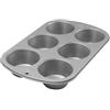 Wilton 03-3119 Jumbo-Scatola Teglia per Muffin, ricetta Destra, Antiaderente, 6 Fori, 7 x 24,8 x 36,2 cm, Acciaio