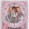 Depesche 13227 TOPModel Rebel Kitty - sveglia per bambini in viola, con motivo a forma di modello, orologio silenzioso con funzione luce, batteria inclusa