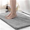 wyewye Tappeto da bagno in microfibra super assorbente grigio, spessore 2 cm, 50 x 80 cm