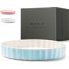 KIVY Teglia Forno [28 cm] | Teglia da Forno in Ceramica Antiaderente | Stampo per Dolci in Ceramica Blu | Stampo per Torte | Stampo per Quiche | Stampo in Ceramica Rotondo