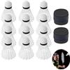 DALAETUS 14 Pezzi Volani da Badminton e Grip per Racchetta, Volani da Badminton con Stabile e Durevole, Overgrip Antiscivolo, Impugnatura da Tennis e Badminton con Super Traspirante Assorbente