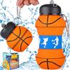 SUQ Bottiglie di acqua corrente pieghevoli in silicone morbido della fiaschetta, bottiglia d'acqua pieghevole portatile e divertente creativa, bottiglia pieghevole BPA-Free per il pacchetto（arancione）