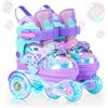MoSoulais Sirenetta Pattini a Rotelle Bambina Pattini Bambina Pattini 4 Ruote Regolabili con Tutte LED Ruote Luminose per Principianti Ragazza Bambina Regali di Natale e Compleanno