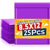 Switory 25 pezzi 21,6 cm x 32 cm Poly Bubble Mailer Buste imbottite con fodera in bolla Poly Mailer Self Seal Teal Viola