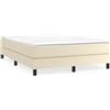 AUVYI Letto a molle imbottito letto, letti, telaio letto, camera da letto 140 x 200 cm, color crema