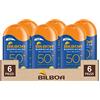 Bilboa 6x Bilboa Latte Solare Burrocacao Protezione Molto Alta SPF 50+ Pelli Delicate - 6 Flaconi da 200ml