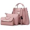 AlwaySky Moda Donna Borsa a Mano Morbida Pelle PU Borsa a Tracolla Spalla 3pcs Borsetta Borsetta Pochette e Clutch Handbag Purse Rosa