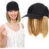 DOITOOL Cappello di tela Parrucca Regolabile Cappello Parrucca Capelli Per Donna Estensione Capelli Beanie Cappelli Primavera Ed Estate Baseball Cap Miss Filo ad Alta Temperatura