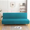 Surwin Copridivano Senza Braccioli 2/3 Posti Tinta Unita Elasticizzato Antimacchia Fodera per Divano Letto Antiscivolo Lavabile Clic Clac Pieghevole Letto Copridivano (Blu,160-190cm)