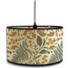 Morbuy Paralume in Bambù Floreale Vintage a Tamburo Diametro 30cm per Lampada da Tavolo, Terra, Lampadario, E27 Accessorio, Decorazioni (Fiore Giallo)