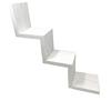 vetrine inrete Vetrineinrete® Mensola da Parete a Zig Zag in Legno MDF libreria Design Moderno Rovere Sbiancato 3 Ripiani scaffale Fissaggio a Muro a Scomparsa Kit Incluso 60 x 12 cm N9