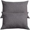SWJ-swjssb Set di 2 Copri Federe Cuscini Divano 50x70 Copricuscino 60x60 con Cerniera,Federe Moderne per Camera da Letto Divano Decorativo Cotone e Lino Elegante Lavabile(Dark Grey,40x60 cm Set of 2)
