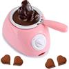 SYH&AQYE Crogiolo di Cioccolato, Pentola di Fusione di Caramelle e Cioccolato, Scalda Cioccolato Elettrico Scalda Cioccolato Fontana per Fonduta Kit di Crogiolo per Cioccolato al Latte, Formaggio(Rosa)