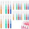 NXPUXP 30 Pezzi Scovolini Interdentali,Spazzolini Interdentali Silicone,Scovolino Denti,Scovolino Interdentale con Scatola per l'igiene Dentale e il Mantenimento Della salute orale(6 Colori)