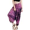 YOUR COZY Pantaloni harem da donna, stile hippie, bohémien, tuta da spiaggia, comodi, larghi, stile bohémien, pantaloni da yoga, Piuma viola., XL