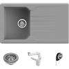 Quareco Prime 861 Lavello da Incasso Granito Grigio 86x50 1 Vasca con Gocciolatoio QLP861GR