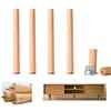 pingping1991 4 Pezzi Gambe Mobili in legno Massello,Piedini per Mobili in legno Faggio,Ricambio Gambe per Divani Cono,con Piastra di Montaggio e Viti,Feltrini,per Armadi,TV Cabinet,letto(vertical50cm/19.7in)