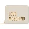 Love Moschino Portafoglio con Logo Ziparound Piccolo Avorio