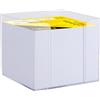 Idena 11184 - Scatola per appunti, trasparente, 9 x 9 x 8 cm, con blocco note da 700 fogli, carta FSC-mix in colore bianco
