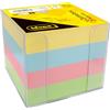 Idena 11183 - Scatola per appunti, trasparente, 9 x 9 x 8 cm, con blocco note da 700 fogli, carta FSC-mix in 4 colori