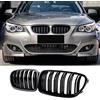 Haoyijiahui E60 E61 Griglia Radiatore per BMW 5er E60 E61 M5 Griglia Paraurti Nero 2003-2009 Griglia doppia lamella nera lucida