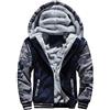 DAIHAN Uomo Camuffare Inverno Giacche con Cappuccio Cappotti Parka Caldo con Artificiale Pelliccia Maniche Lunghe Cappotto Giacca Blu Scuro XXL