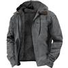 liaddkv Giacca a quadri in lana calda foderata da uomo, giacca spessa invernale con cerniera, giacca classica da uomo, colore antracite, grigio., M