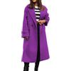 Suncadmious Donne Sciolto Lungo Cappotto di Lana Dentellato Risvolto Pavone Giacca di Lana Inverno Caldo Cappotto di Pisello Trench (Viola,S)